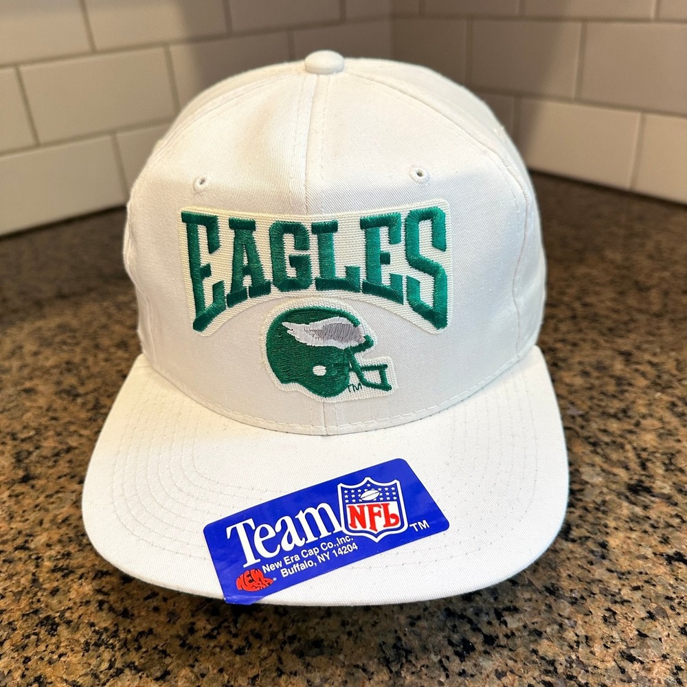 Vtg 90s Philadelphia Eagles Hat New Era Pro Model Snapback White Deadstock